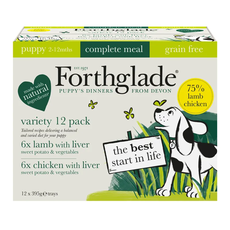 Forthglade Puppy Complete Grain Free Variety with Liver and Veg Trays 12 x 395g