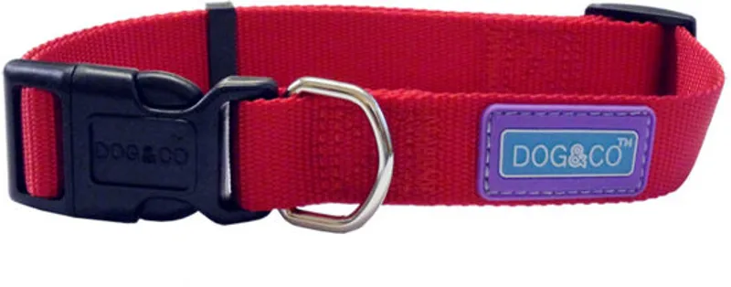 HEM AND BOO NYLON COLLAR MEDIUM RED