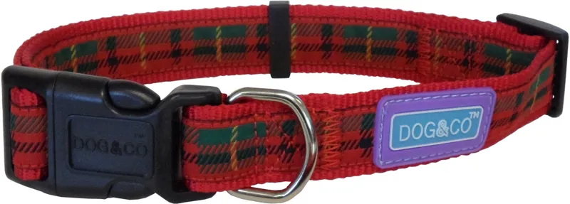Hemmo And Co Red Tartan Collar Medium