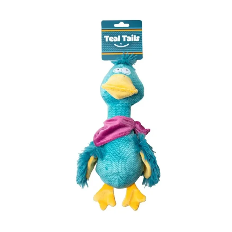 Teal Tails Tom Duck Plush Squeaky
