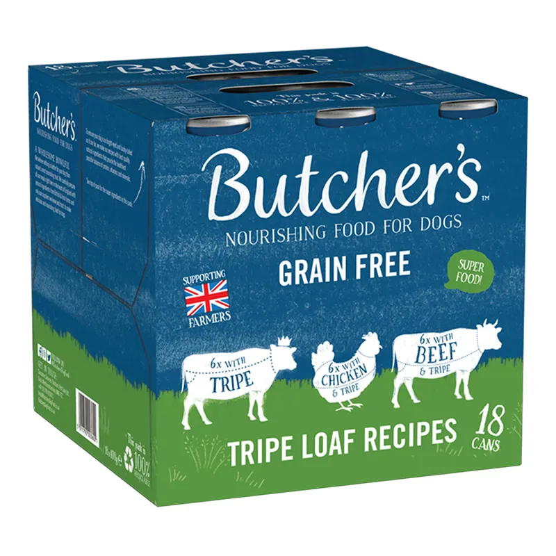BUTCHERS GRAIN FREE TRIPE LOAF RECIPIES 18X400G