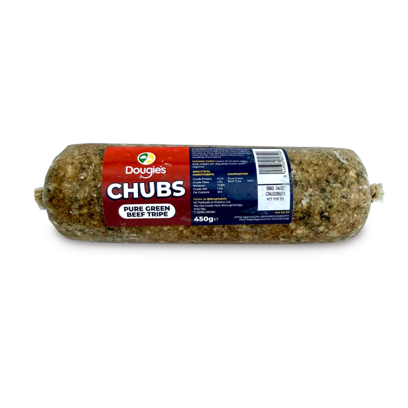 Dougie's Pure Green Beef Tripe Chubs 450g