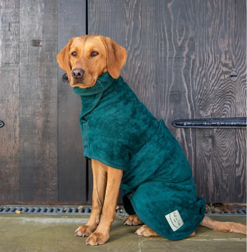 Ruff and Tumble Classic Dog Drying Coat Bottle Green M
