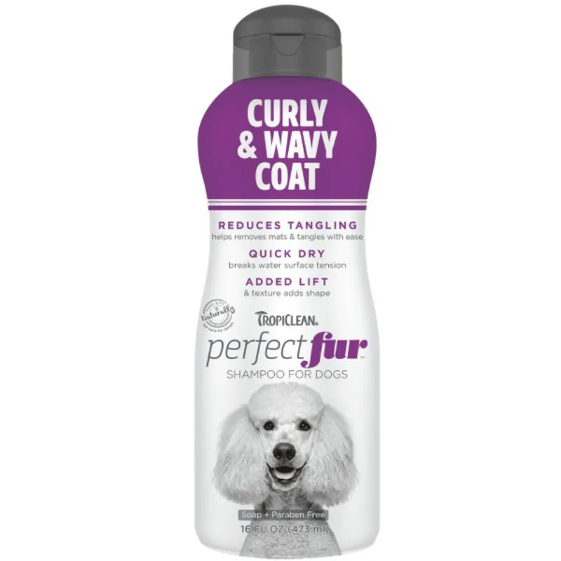 TropiClean Perfect Fur Curly and Wavy Coat Shampoo for Pets